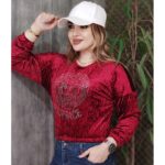 بلوز کراپ مخمل ورساچ - مانتو پاتریس رشت