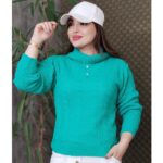 بلوز بافت کراپ یقه اسکی - مانتو پاتریس رشت