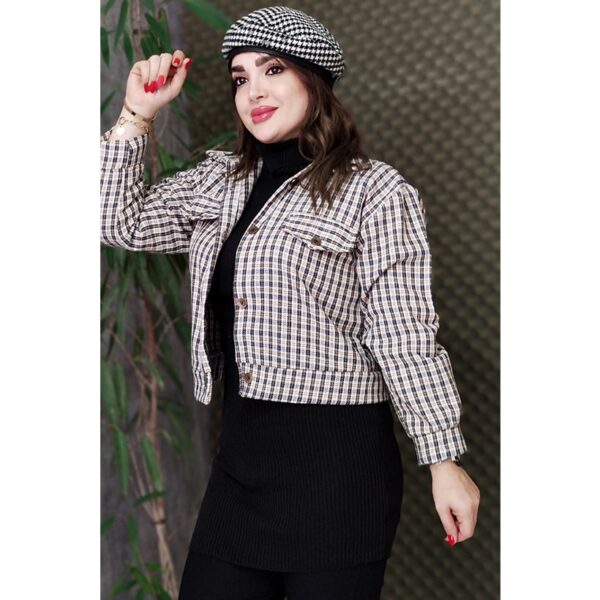 کت کوتاه چهارخونه کشمیر - مانتو پاتریس رشت