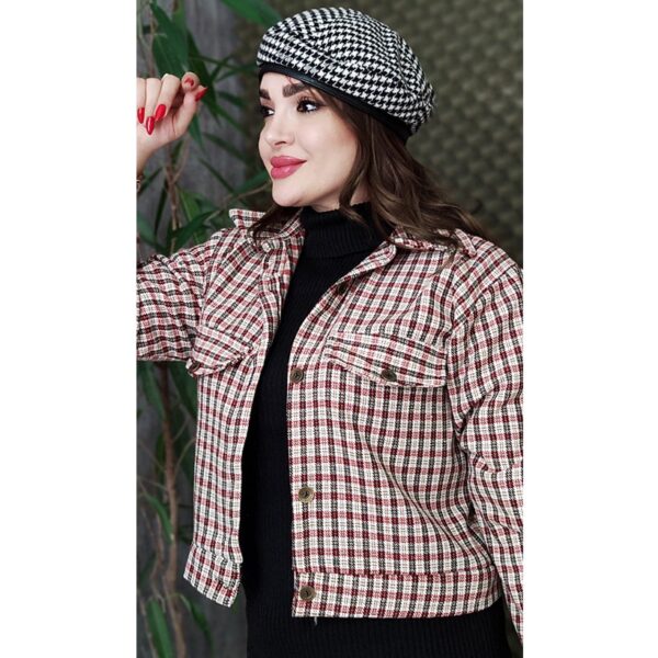 کت کوتاه چهارخونه کشمیر - مانتو پاتریس رشت