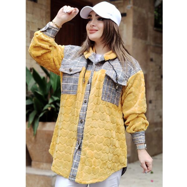 سویشرت تدی چهارخونه قلبی - مانتو پاتریس رشت