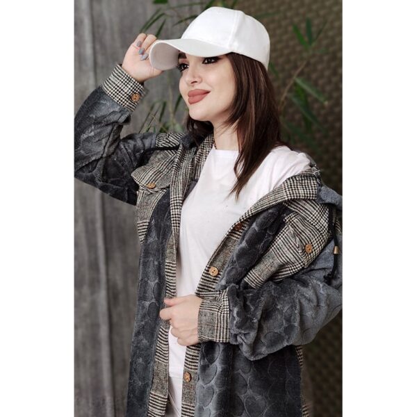 سویشرت تدی چهارخونه قلبی - مانتو پاتریس رشت