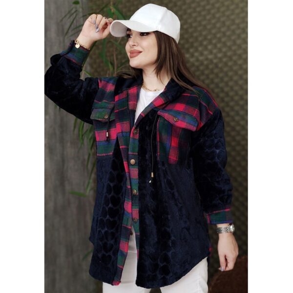 سویشرت تدی چهارخونه قلبی - مانتو پاتریس رشت