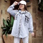 سویشرت تدی چهارخونه قلبی - مانتو پاتریس رشت