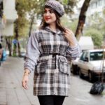 پالتو چهارخونه آستین تدی - مانتو پاتریس رشت