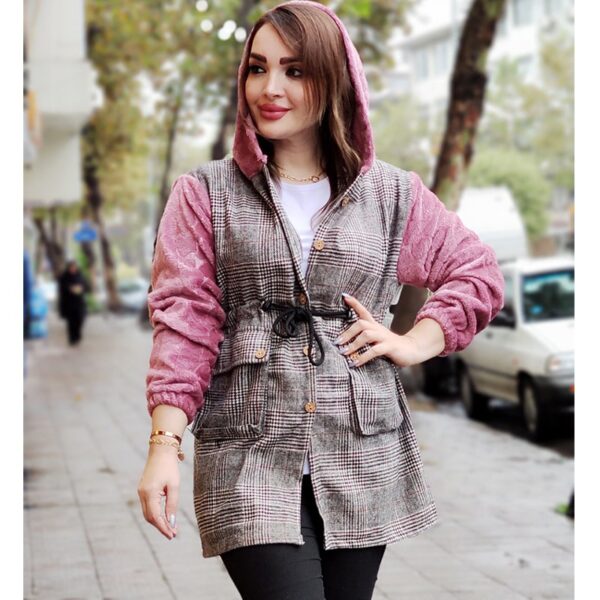 پالتو چهارخونه آستین تدی - مانتو پاتریس رشت