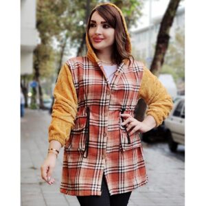 پالتو چهارخونه آستین تدی - مانتو پاتریس رشت