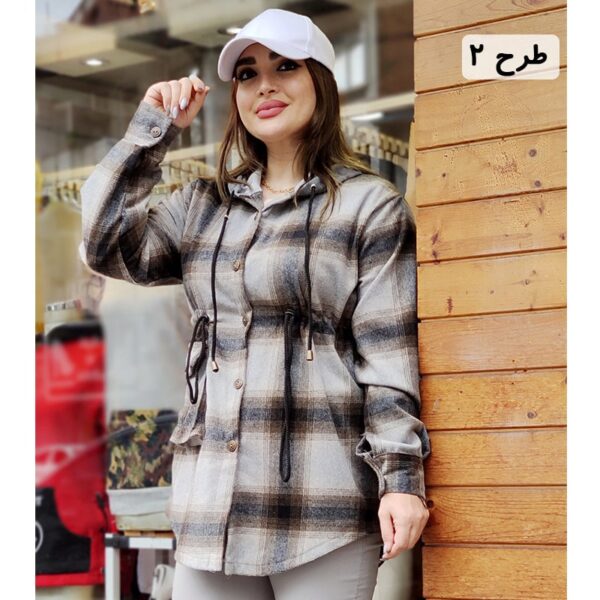 شکت کلاهدار چهارخونه - مانتو پاتریس رشت