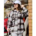 شکت کلاهدار چهارخونه - مانتو پاتریس رشت