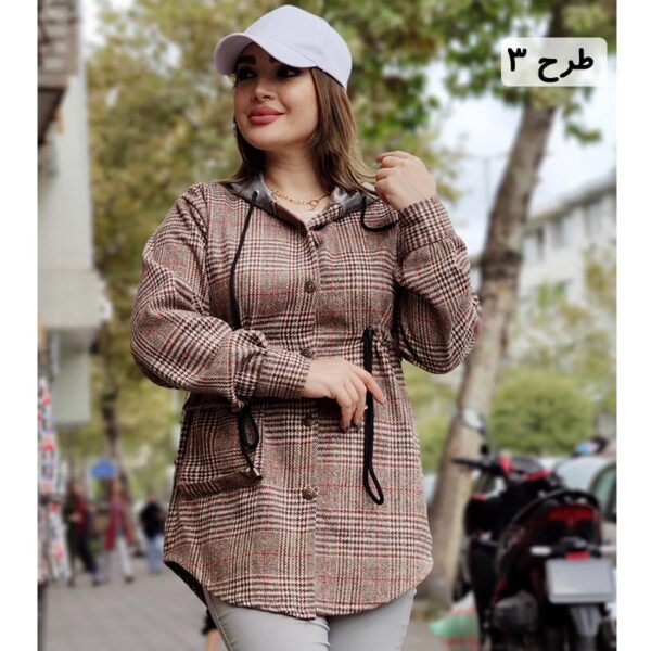 شکت کلاهدار چهارخونه - مانتو پاتریس رشت