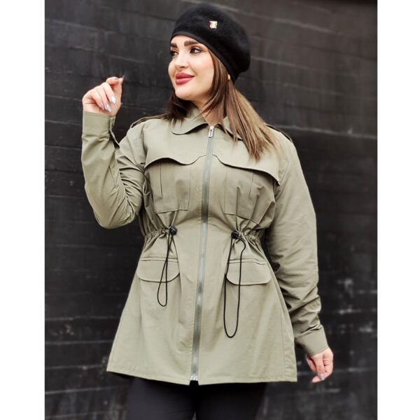 بارانی کتان زارا کمرگت - مانتو پاتریس رشت