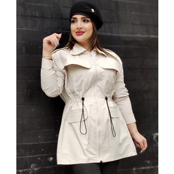 بارانی کتان زارا کمرگت - مانتو پاتریس رشت