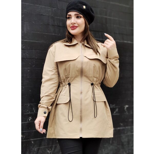 بارانی کتان زارا کمرگت - مانتو پاتریس رشت