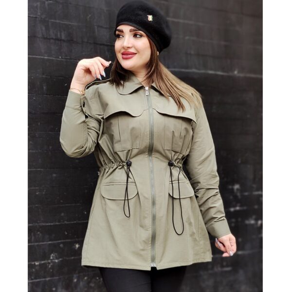 بارانی کتان زارا کمرگت - مانتو پاتریس رشت