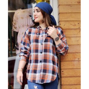 مانتو چهارخونه کلاهدار - مانتو پاتریس رشت