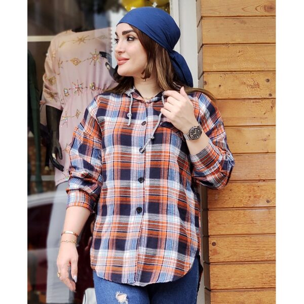 مانتو چهارخونه کلاهدار - مانتو پاتریس رشت