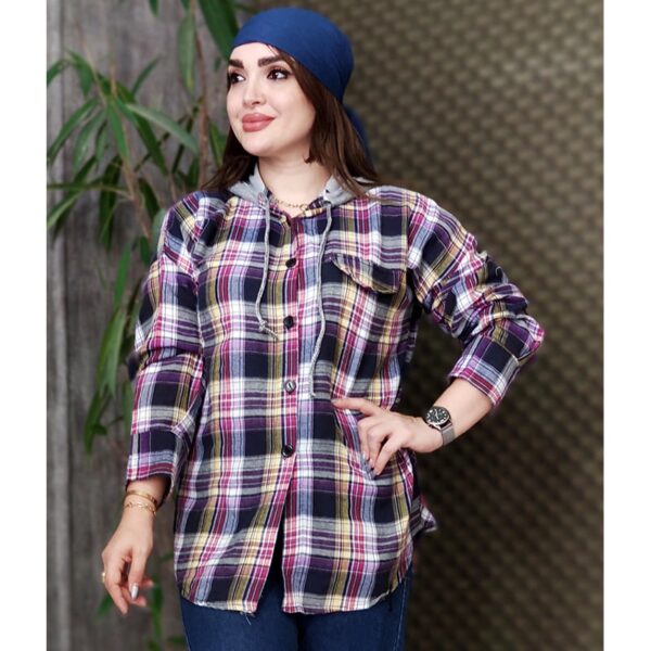 مانتو چهارخونه کلاهدار - مانتو پاتریس رشت