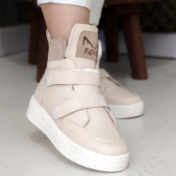 نیم بوت دو چسب کرم - مانتو پاتریس رشت