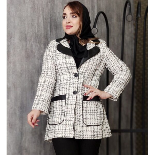 مانتو شانل کتی یقه چرم - مانتو پاتریس رشت