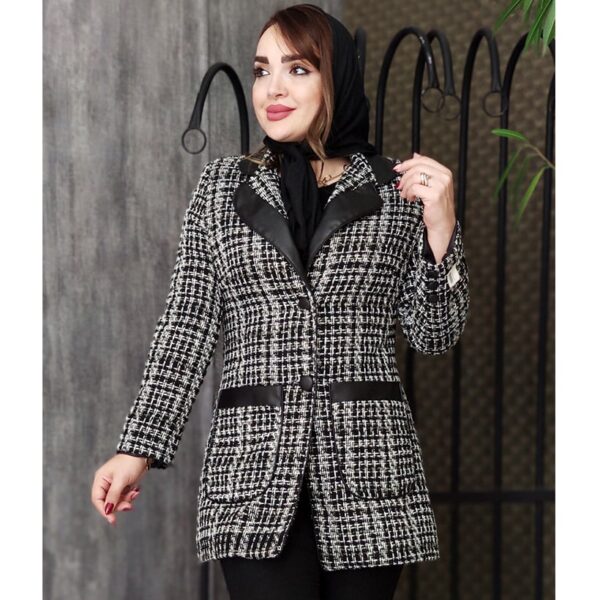 مانتو شانل کتی یقه چرم - مانتو پاتریس رشت