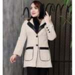 مانتو شانل کتی یقه چرم - مانتو پاتریس رشت