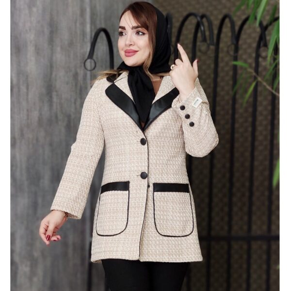 مانتو شانل کتی یقه چرم - مانتو پاتریس رشت