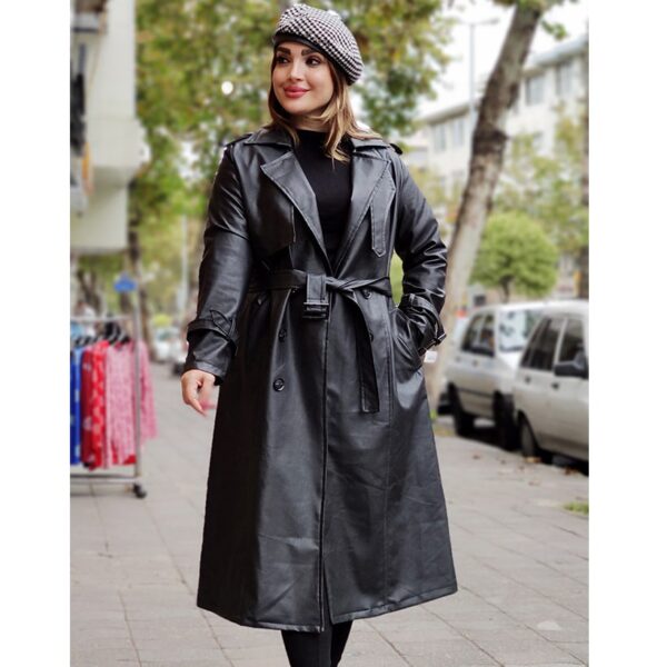 پالتو چرم بلند 6 دکمه - مانتو پاتریس رشت