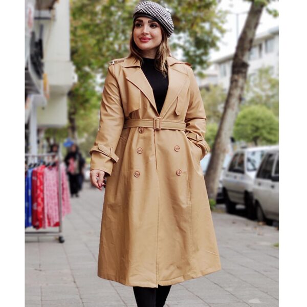 پالتو چرم بلند 6 دکمه - مانتو پاتریس رشت