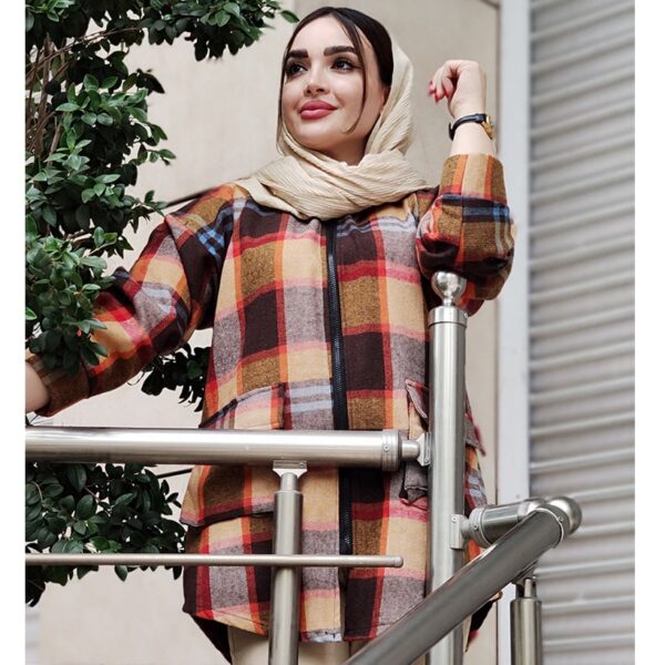 مانتو چهارخونه کلاهدار - مانتو پاتریس رشت