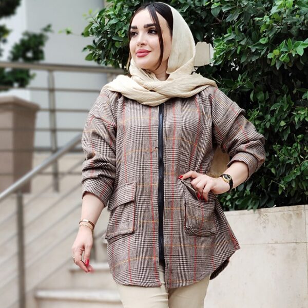 مانتو چهارخونه کلاهدار - مانتو پاتریس رشت