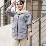 مانتو چهارخونه کلاهدار - مانتو پاتریس رشت