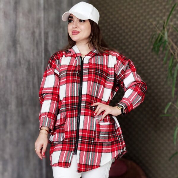 مانتو چهارخونه کلاهدار - مانتو پاتریس رشت