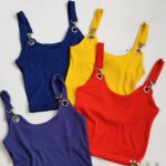 تاپ کراپ سرشونه قلابی فانریپ رنگی - مانتو پاتریس رشت