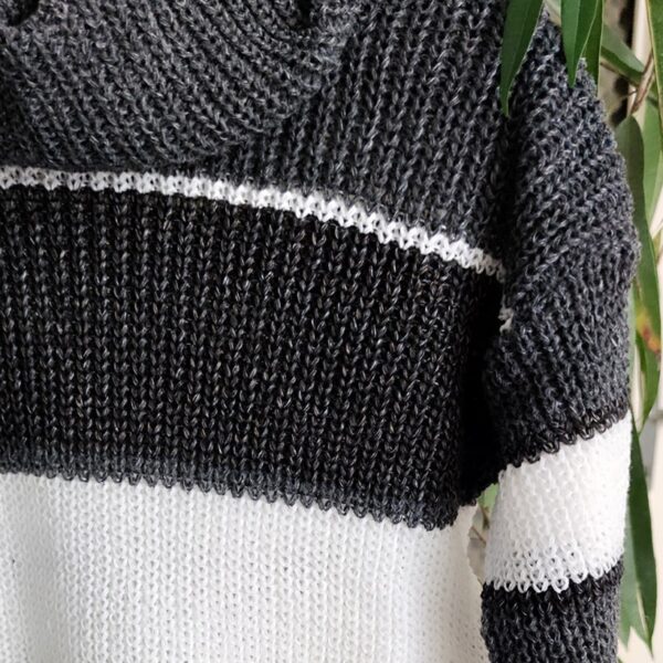 بلوز بافت کراپ یقه شل راه راه