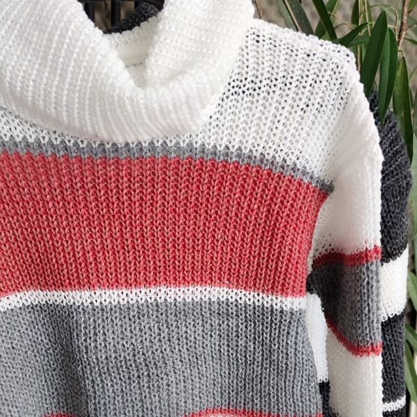 بلوز بافت کراپ یقه شل راه راه - مانتو پاتریس رشت