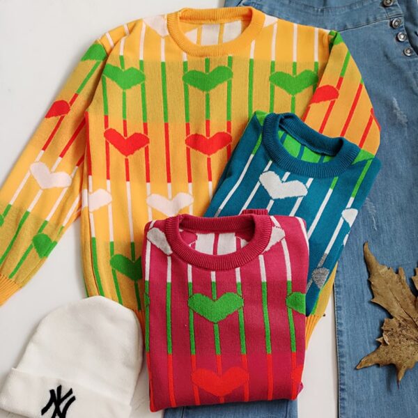 بلوز بافت رنگی قلب - مانتو پاتریس رشت