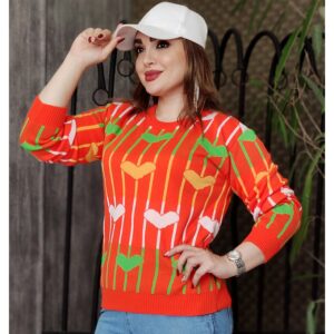 بلوز بافت رنگی قلب - مانتو پاتریس رشت