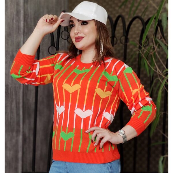 بلوز بافت رنگی قلب - مانتو پاتریس رشت