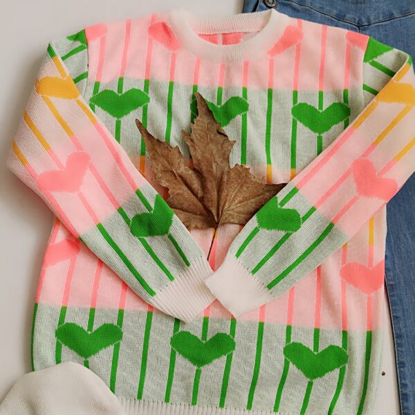 بلوز بافت رنگی قلب - مانتو پاتریس رشت