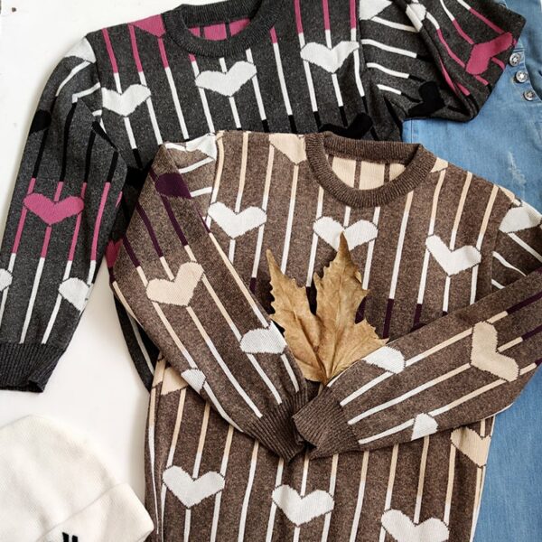 بلوز بافت رنگی قلب - مانتو پاتریس رشت