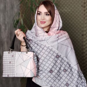 ست کیف و شال طرحدار مخمل