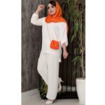 ست تونیک شلوار سفید میکس-