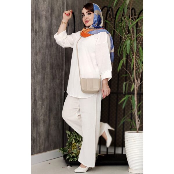 ست تونیک شلوار سفید میکس- مانتو پاتریس رشت