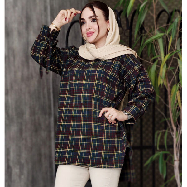 تونیک جلوبسته چهارخونه - مانتو پاتریس رشت