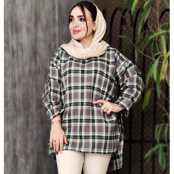 تونیک جلوبسته چهارخونه - مانتو پاتریس رشت