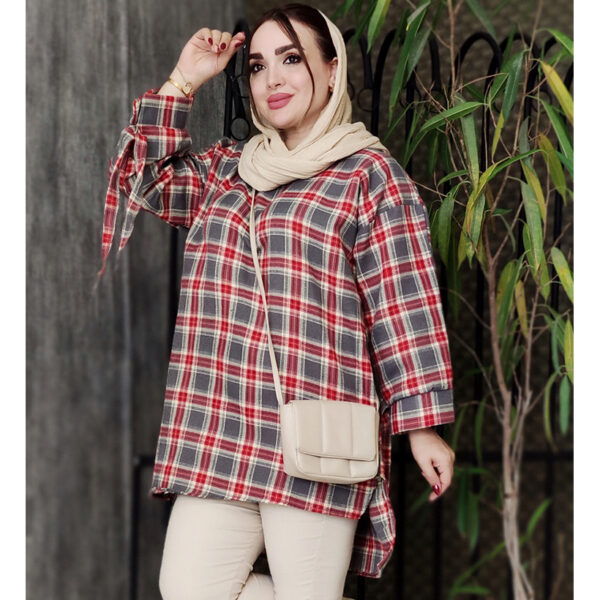 36600303-5 تونیک جلوبسته چهارخونه - مانتو پاتریس رشت