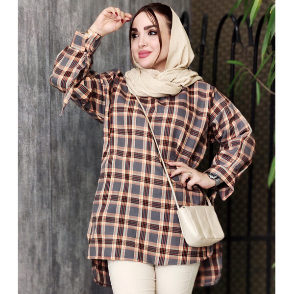 تونیک جلوبسته چهارخونه - مانتو پاتریس رشت