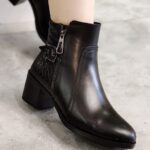 نیم بوت بغل زیپ مشکی - مانتو پاتریس رشت