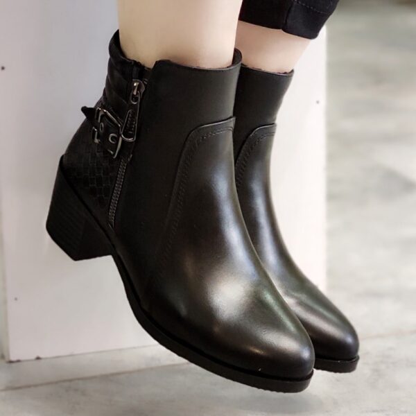 نیم بوت بغل زیپ مشکی - مانتو پاتریس رشت