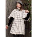 پالتو شانل آستین بافت شنل دار - مانتو پاتریس رشت